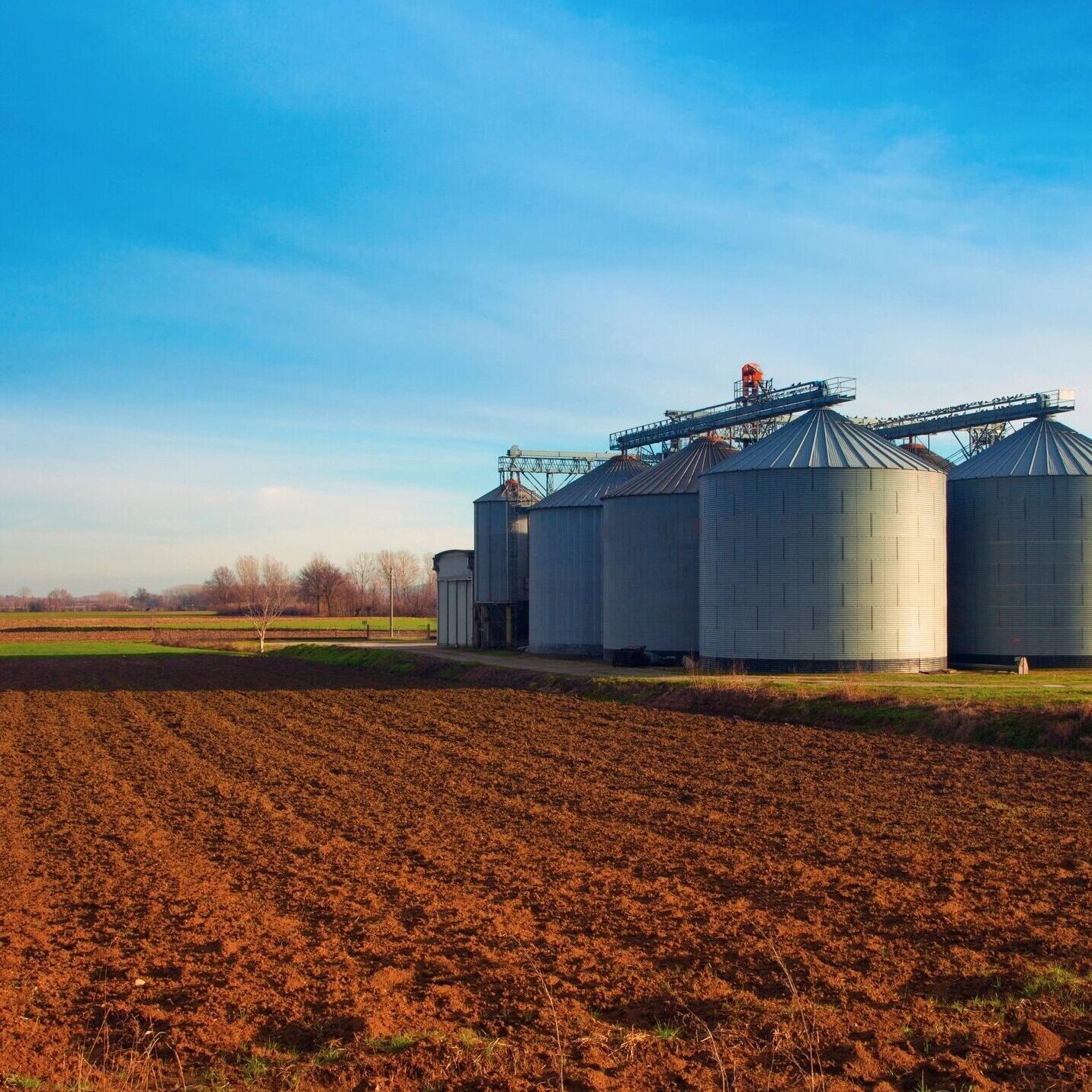 Grain bins.